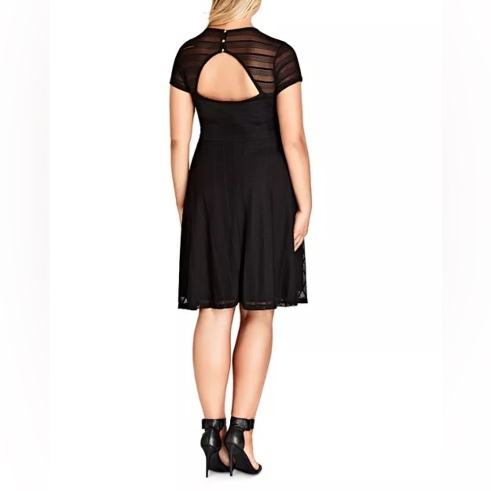 City Chic Mesh Cutout Dress